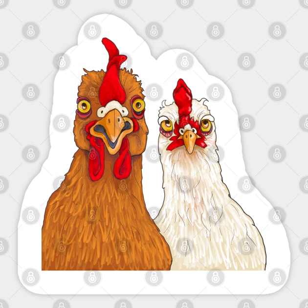 Silly Chickens Sticker by Julie Townsend Studio